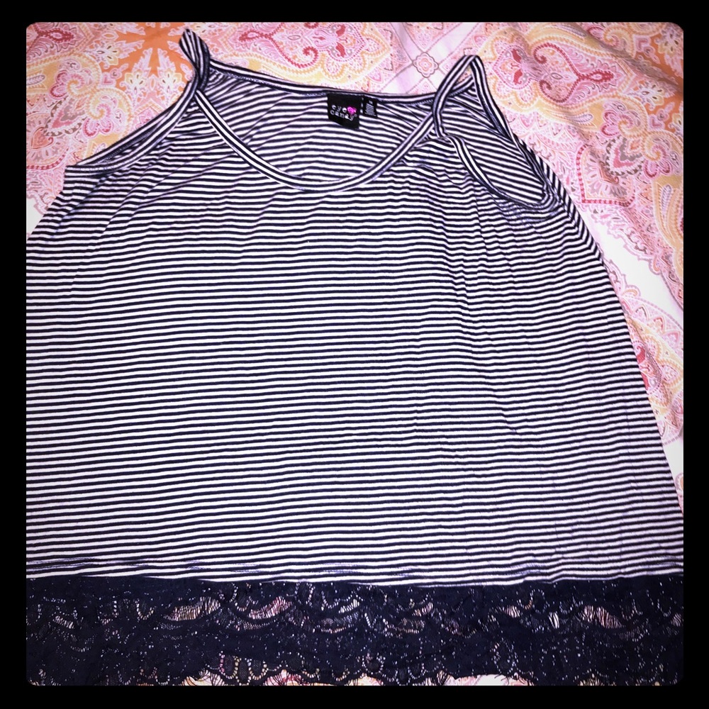 Navy stripped blue tank